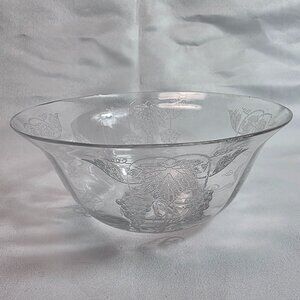 Vintage Tiffin-Franciscan Small Glass Bowl Etched Grapes Optic